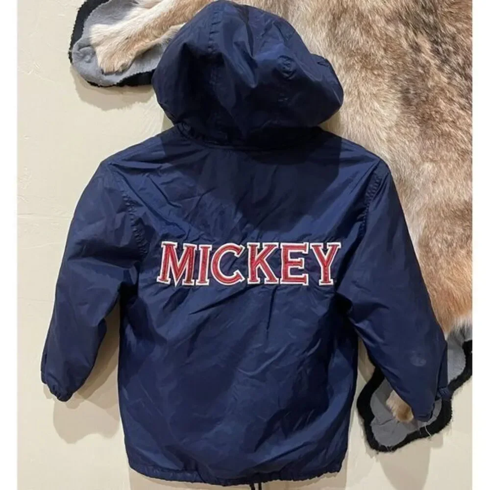 Mickey Mouse Yth Small DISNEY Cartoon Sweatshirt Lined Nylon Hoodie‎ Jacket FLAW